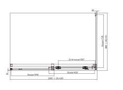 Kabina prysznicowa 120x80 cm z drzwiami rozsuwanymi Ronal Sanswiss Amalia D35S21205007+D35F10805007 srebrny połysk