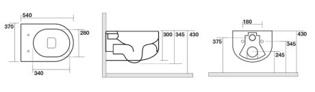 Przejdź do produktu FLO WC wiszące, Rimless, 37x54cm, biały