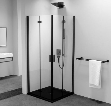 Przejdź do produktu ZOOM BLACK kabina prysznicowa 900x900mm, wejście z rogu