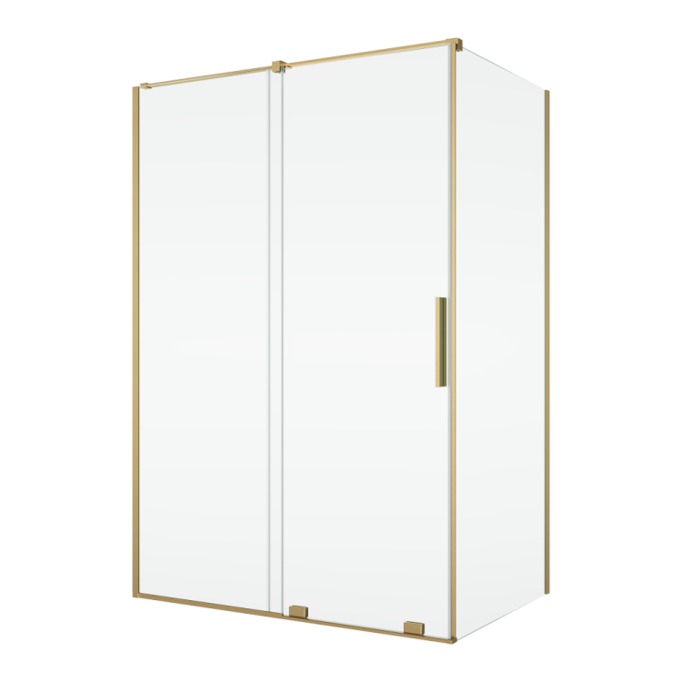 Złota kabina prysznicowa 180x100 cm z drzwiami rozsuwanymi Ronal Sanswiss Amalia Gold Line D35S21801307+D35F11001307