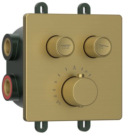 Przejdź do produktu SMART SELECT bateria prysznicowa termostatyczna podtynkowa, box, 2 wyjścia, złoty mat