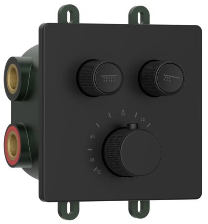 Przejdź do produktu SMART SELECT bateria prysznicowa termostatyczna podtynkowa, box, 2 wyjścia, czarny mat