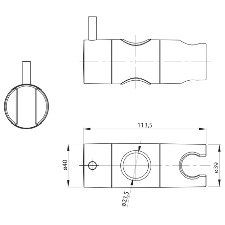 Przejdź do produktu Zapasowy suwak do drążka prysznicowego 23mm, ABS/chrom