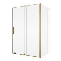 Złota kabina prysznicowa 120x100 cm z drzwiami rozsuwanymi Ronal Sanswiss Amalia Gold Line D35S21201307+D35F31001307+V2.D35.13 złoty szczotkowany