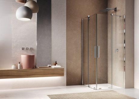 Przejdź do produktu Kabina prysznicowa 100x100 cm z drzwiami rozsuwanymi Ronal Sanswiss Amalia D35SE2L1005007+D35SE2R1005007 srebrny połysk