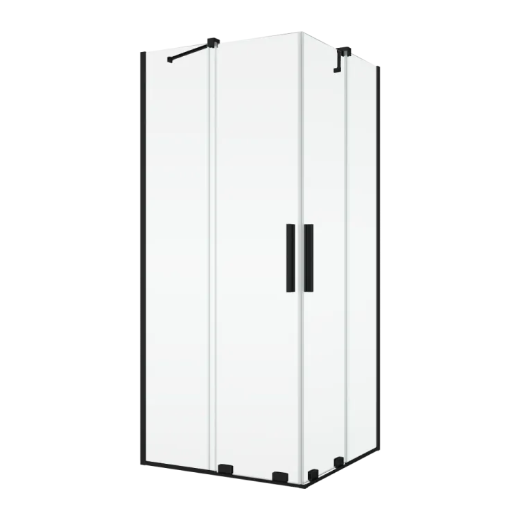 Czarna kabina prysznicowa 120x120 cm z drzwiami rozsuwanymi Ronal Sanswiss Amalia D35SE2L1200607+D35SE2R1200607 czarny mat