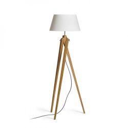 AMBITUS 46 podłogowa kremowo - biała bambus 230V LED E27 15W