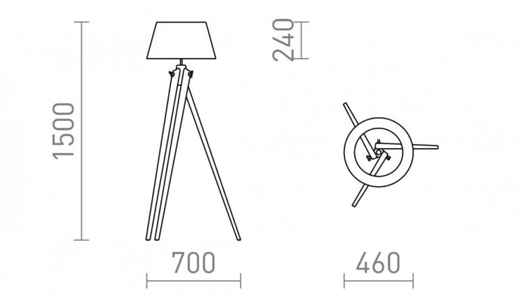 AMBITUS 46 podłogowa kremowo - biała bambus 230V LED E27 15W