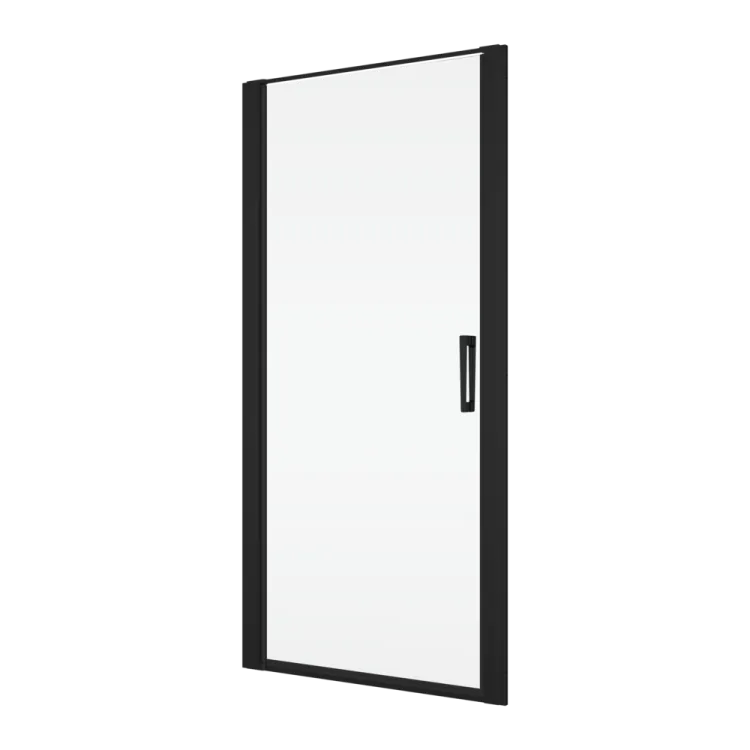 Czarne drzwi prysznicowe wahadłowe 80x200 cm Ronal Sanswiss Divera D22T10800607 czarny mat
