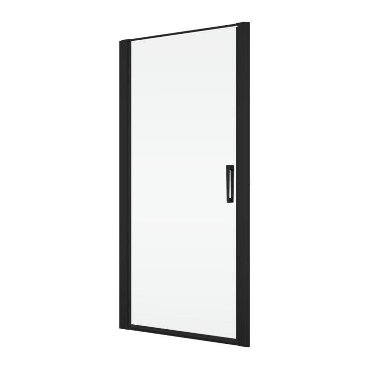 Czarne drzwi prysznicowe wahadłowe 100x200 cm Ronal Sanswiss Divera D22T11000607 czarny mat