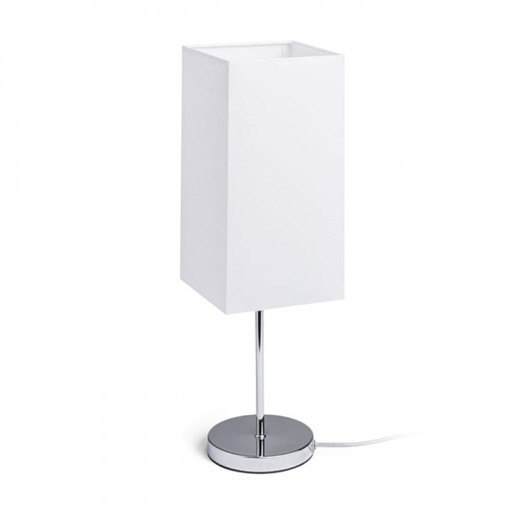 NYC/TEMPO 15/30 stołowa  Polycotton biała/nikiel 230V LED E27 15W