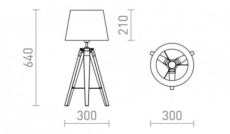 ALVIS/AMBITUS 30 stołowa  Polycotton biała/bambus 230V LED E27 15W