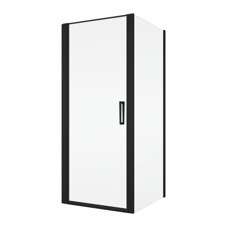 Czarna kabina prysznicowa 70x100 cm z drzwiami wahadłowymi Ronal Sanswiss Divera D22T10700607+D22F11000607 czarny mat