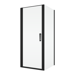 Czarna kabina prysznicowa 100x100 cm z drzwiami wahadłowymi Ronal Sanswiss Divera D22T11000607+D22F11000607 czarny mat