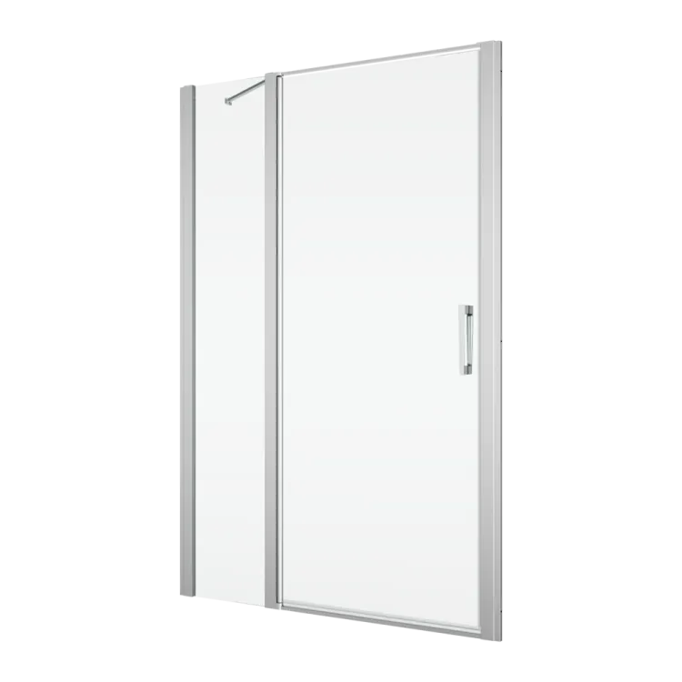 Drzwi prysznicowe wahadłowe 130x200 cm z elementem stałym Ronal Sanswiss Divera D22T13080505007 srebrny połysk