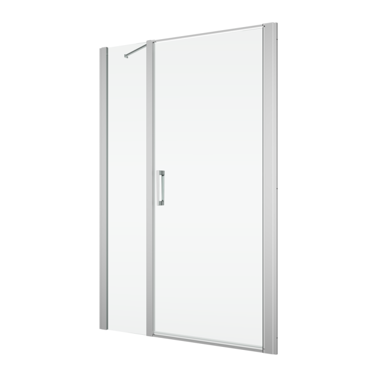 Drzwi prysznicowe wahadłowe 140x200 cm z elementem stałym Ronal Sanswiss Divera D22T31080605007 srebrny połysk