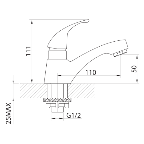 Przejdź do produktu SMALL zawór umywalkowy, 1/2", 111mm, chrom
