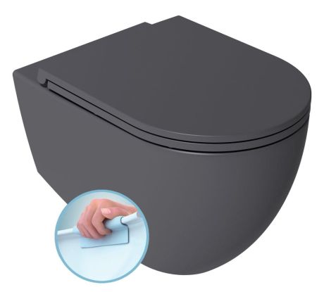 Przejdź do produktu INFINITY miska WC wisząca, Rimless, 36,5x53cm, antracyt