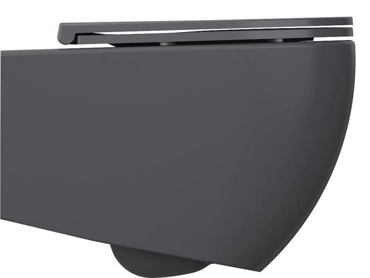 INFINITY miska WC wisząca, Rimless, 36,5x53cm, antracyt