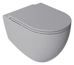 INFINITY miska WC wisząca, Rimless, 36,5x53cm, stone grey