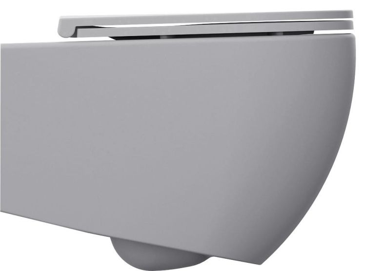 INFINITY miska WC wisząca, Rimless, 36,5x53cm, stone grey