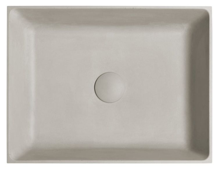 FORMIGO umywalka betonowa nablatowa, 47,5x36,5cm, piaskowy