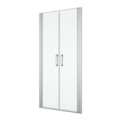 Drzwi prysznicowe wahadłowe 120x200 cm dwuczęściowe Ronal Sanswiss Divera D22T21205007 srebrny połysk