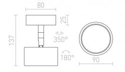 PIXIE regulowana czarna chrom 230V LED GX53 7W