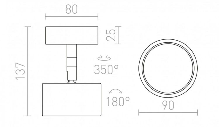 PIXIE regulowana czarna chrom 230V LED GX53 7W