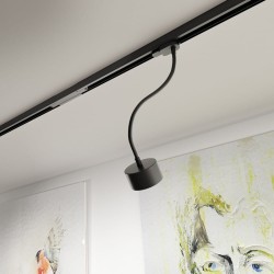 PIXIE na elastycznym ramieniu do szyny 3-faz czarna  230V LED GX53 7W