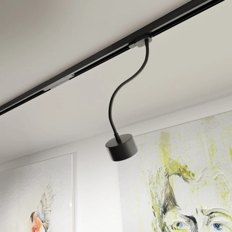 PIXIE na elastycznym ramieniu do szyny 3-faz czarna  230V LED GX53 7W
