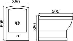  Bidet wiszący retro Kerra Kleopatra 15 rys.tech.