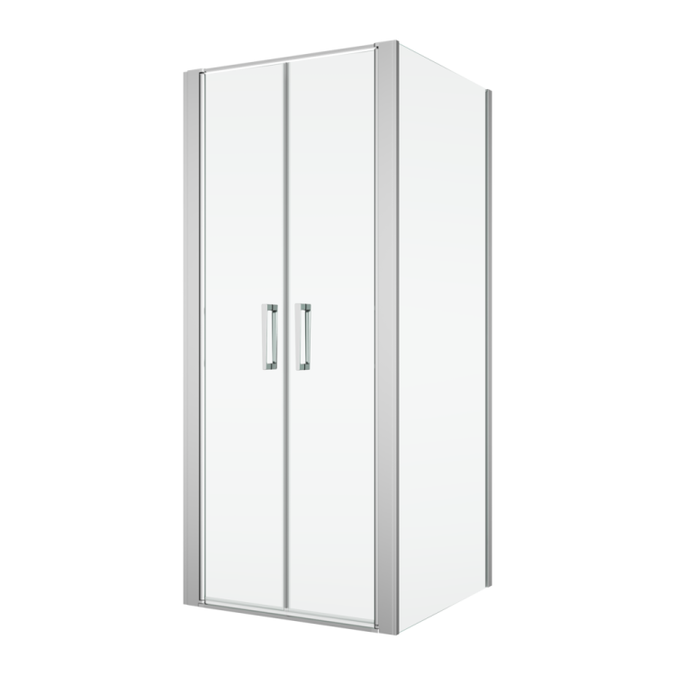 Kabina prysznicowa 120x140 cm z dwuczęściowymi drzwiami wahadłowymi Ronal Sanswiss Divera D22T21205007+D22F11405007 srebrny połysk