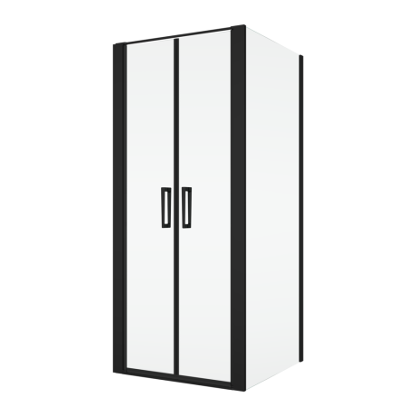 Przejdź do produktu Czarna kabina prysznicowa 70x70 cm z dwuczęściowymi drzwiami wahadłowymi Ronal Sanswiss Divera D22T20700607+D22F10700607 czarny mat