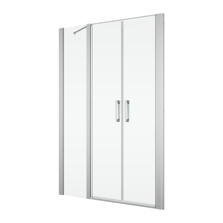 Przejdź do produktu Drzwi prysznicowe 2-częściowe, wahadłowe 120x200 cm z elementem stałym Ronal Sanswiss Divera D22T32070505007 srebrny połysk