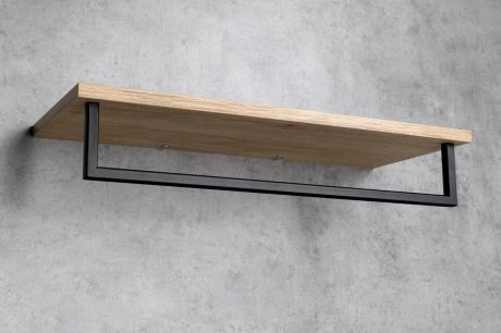 Przejdź do produktu SKA półka na ręczniki z relingiem 600x250mm, dąb/czarny mat