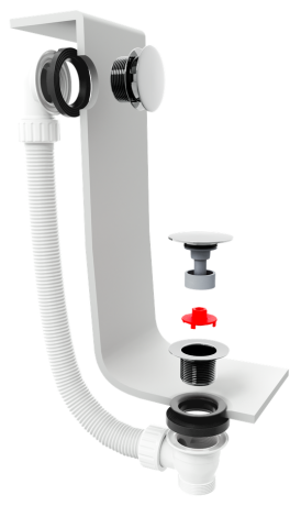Przejdź do produktu Zestaw odpływowy, klik-klak, długość 1200mm, korek 72mm, biały