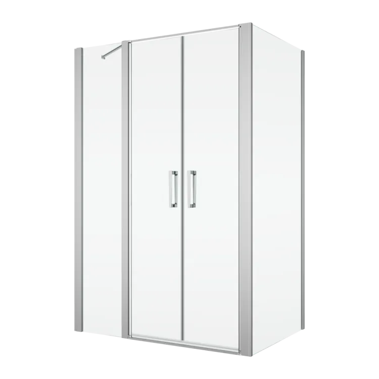 Kabina prysznicowa 100x120 cm z drzwiami wahadłowymi z elementem stałym Ronal Sanswiss Divera D22T32080205007+D22F11205007 srebrny połysk