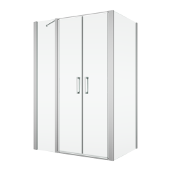 Kabina prysznicowa 120x120 cm z drzwiami wahadłowymi z elementem stałym Ronal Sanswiss Divera D22T32100205007+D22F11205007 srebrny połysk