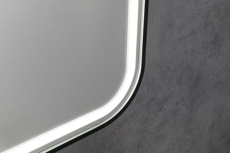 CETIS lustro z oświetleniem LED 100x70cm, czarny mat