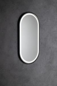 KAIRA lustro owalne z oświetleniem LED 45x90cm, czarny mat