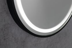 KAIRA lustro owalne z oświetleniem LED 45x90cm, czarny mat