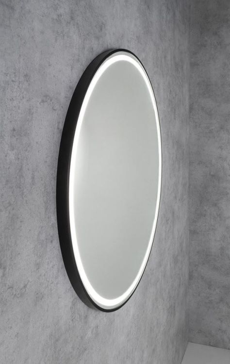 KADRIS okrągłe lustro z oświetleniem LED, ø 60cm, czarny mat