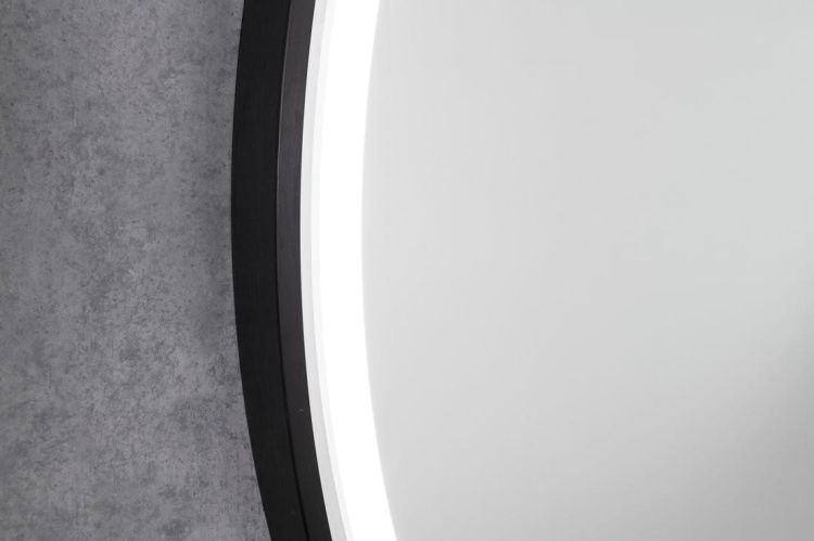 KADRIS okrągłe lustro z oświetleniem LED, ø 60cm, czarny mat