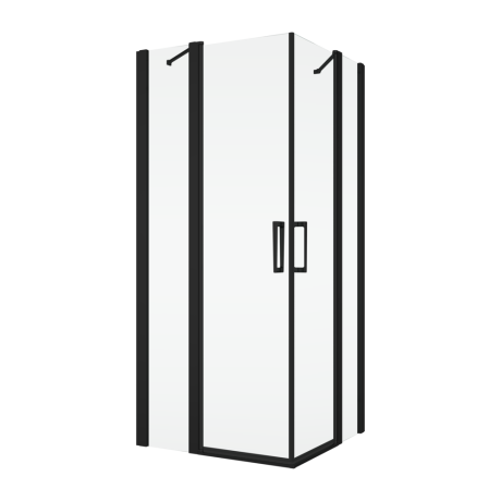 Przejdź do produktu Czarna kabina prysznicowa 80x110 cm z drzwiami wahadłowymi i narożnym wejściem Ronal Sanswiss Divera D22DE2B80110607 czarny mat