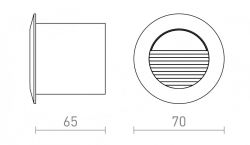 MARCO 70 wpuszczana biała 230V LED 3W IP65 3000K