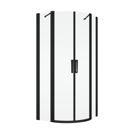 Przejdź do produktu Kabina prysznicowa półokrągła 120x120 cm z drzwiami wahadłowymi i narożnym wejściem Ronal Sanswiss Divera D22ERB551200607 czarny mat