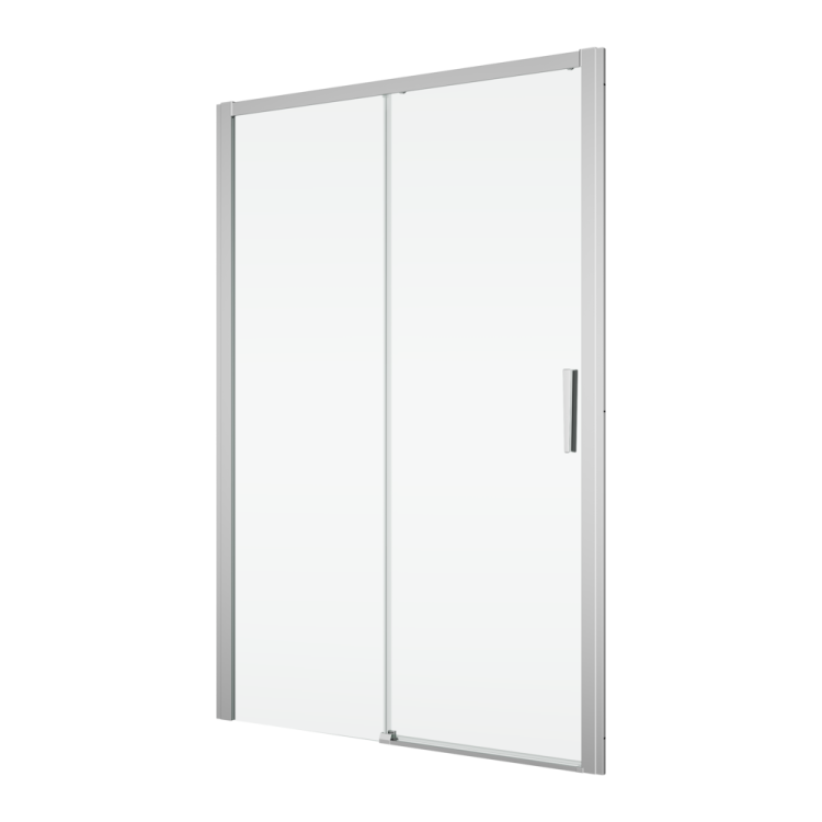 Drzwi prysznicowe 2-częściowe, rozsuwane 120x200 cm z elementem stałym Ronal Sanswiss Divera D22S2B1205007 srebrny połysk
