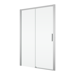 Drzwi prysznicowe 2-częściowe, rozsuwane 130x200 cm z elementem stałym Ronal Sanswiss Divera D22S2B1305007 srebrny połysk