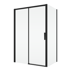 Czarna kabina prysznicowa 100x80 cm z drzwiami rozsuwanymi Ronal Sanswiss Divera D22S2B1000607+D22F10800607 czarny mat